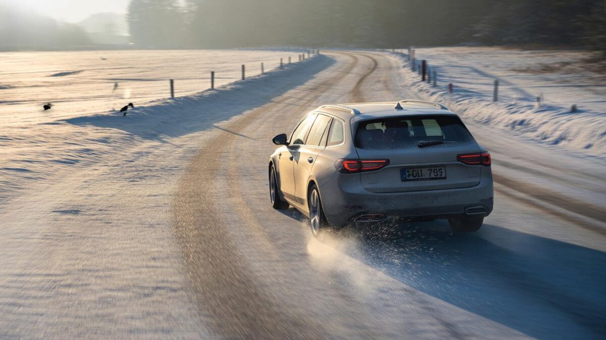 Bergabfahren im Schnee: Der Fehler, die Bremse zu betätigen und von der Straße abzukommen