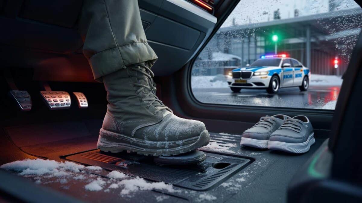 Fahren mit Schneestiefeln: Warum Sie bei einer Polizeikontrolle ein Bußgeld (und einen Unfall) riskieren