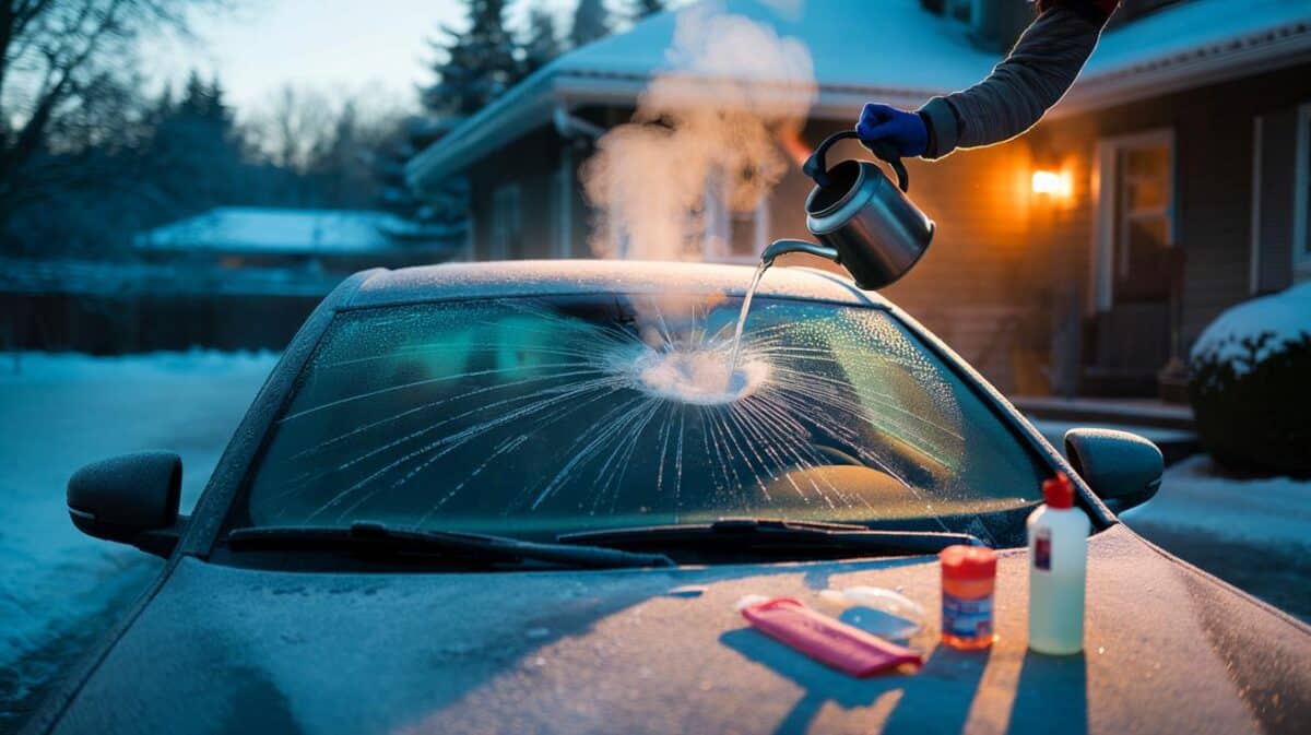 Heißes Wasser auf einer gefrorenen Windschutzscheibe? Der fatale Fehler, der Ihre Scheibe bersten lassen kann