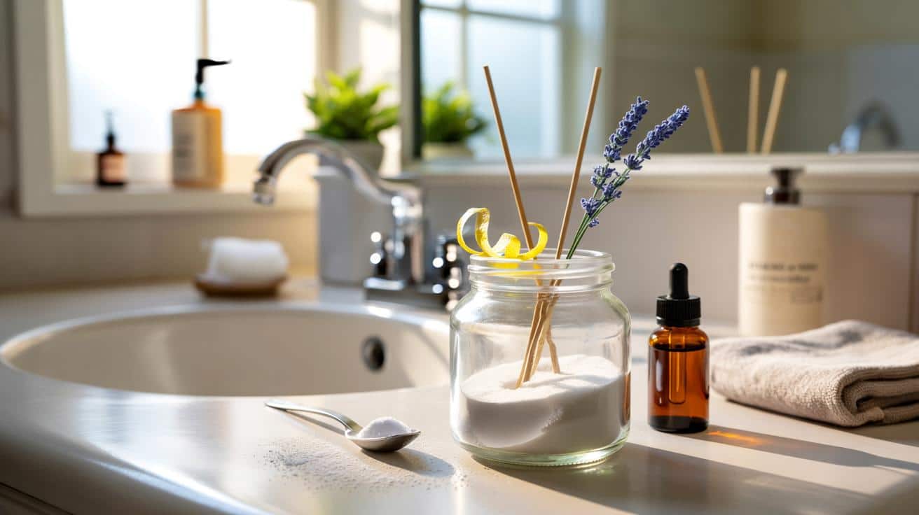 Ich fülle es in ein Glas und stelle es ins Badezimmer. Es riecht immer wie in einer Parfümerie.