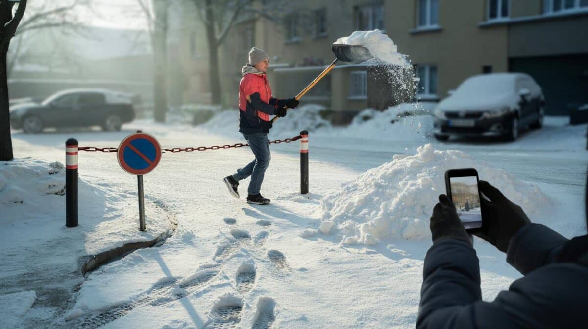 Nachbar schippt Schnee auf Ihren Parkplatz? Das ist laut Gesetz Hausfriedensbruch