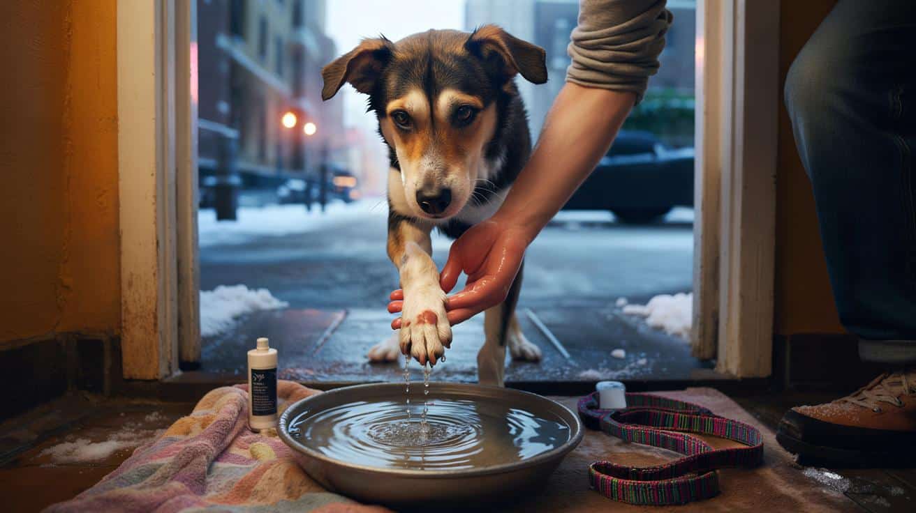 Pfoten-Schmerz: Warum Sie Salz nach dem Gassihen sofort abwaschen müssen