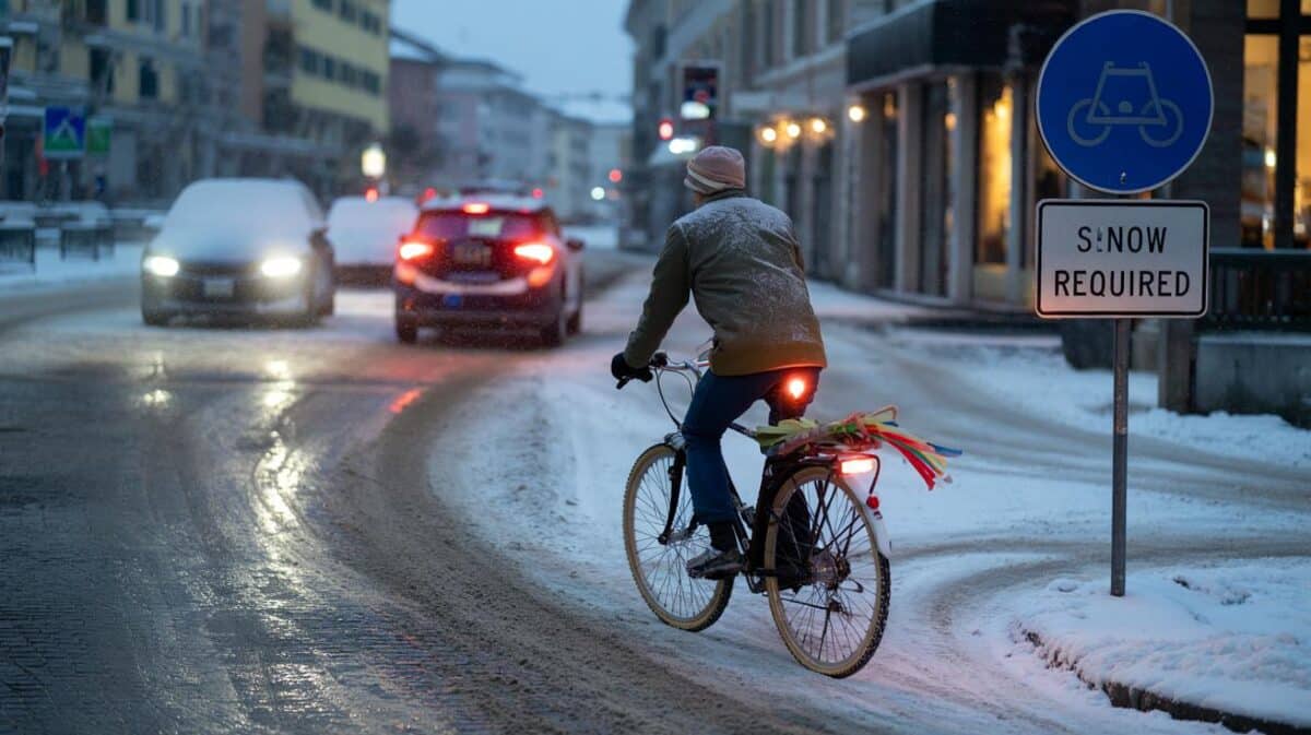 Radfahren im Schnee: Ist es in Italien erlaubt? Was sagt Artikel 182 der Straßenverkehrsordnung?