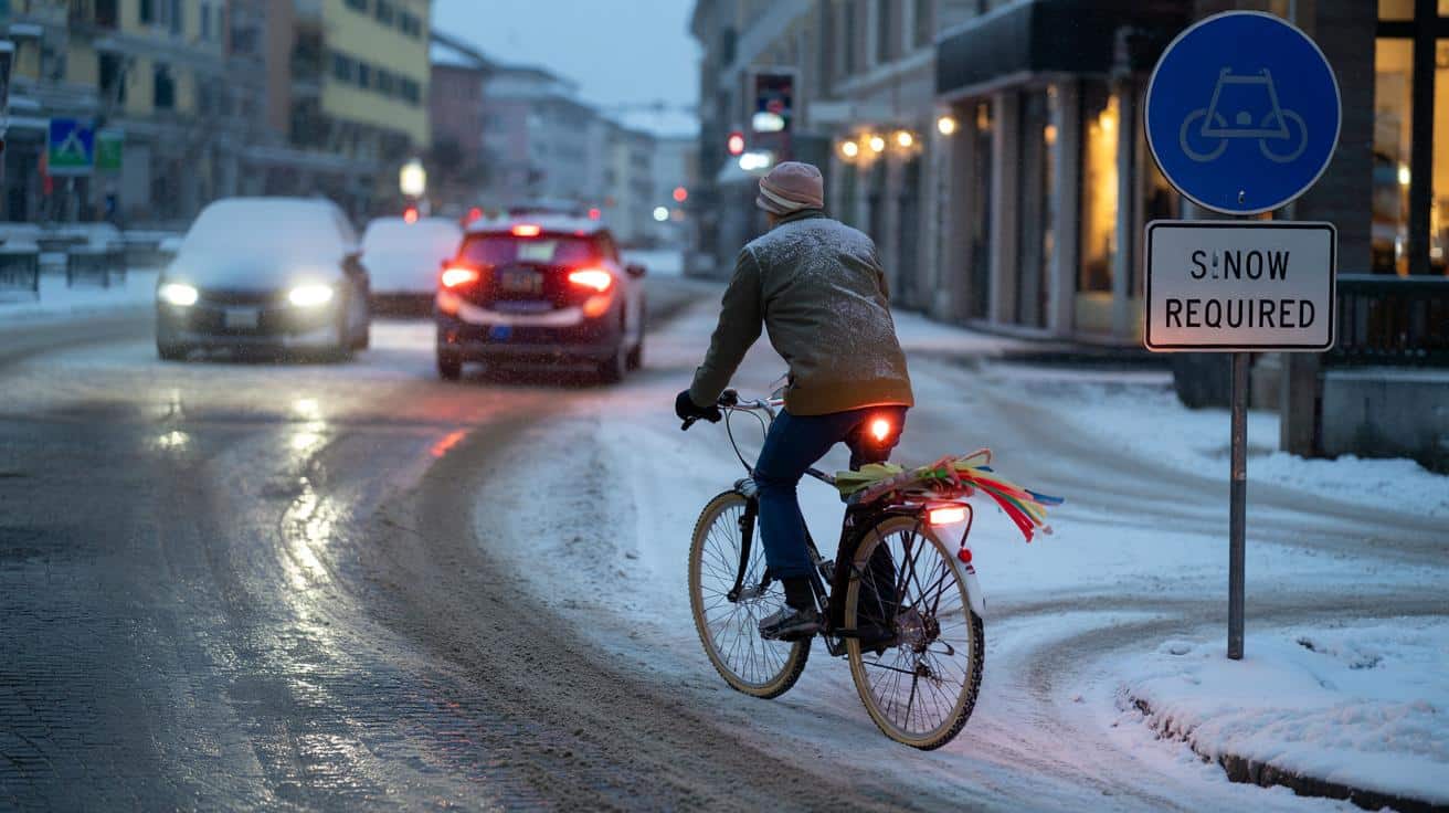 Radfahren im Schnee: Ist es in Italien erlaubt? Was sagt Artikel 182 der Straßenverkehrsordnung?