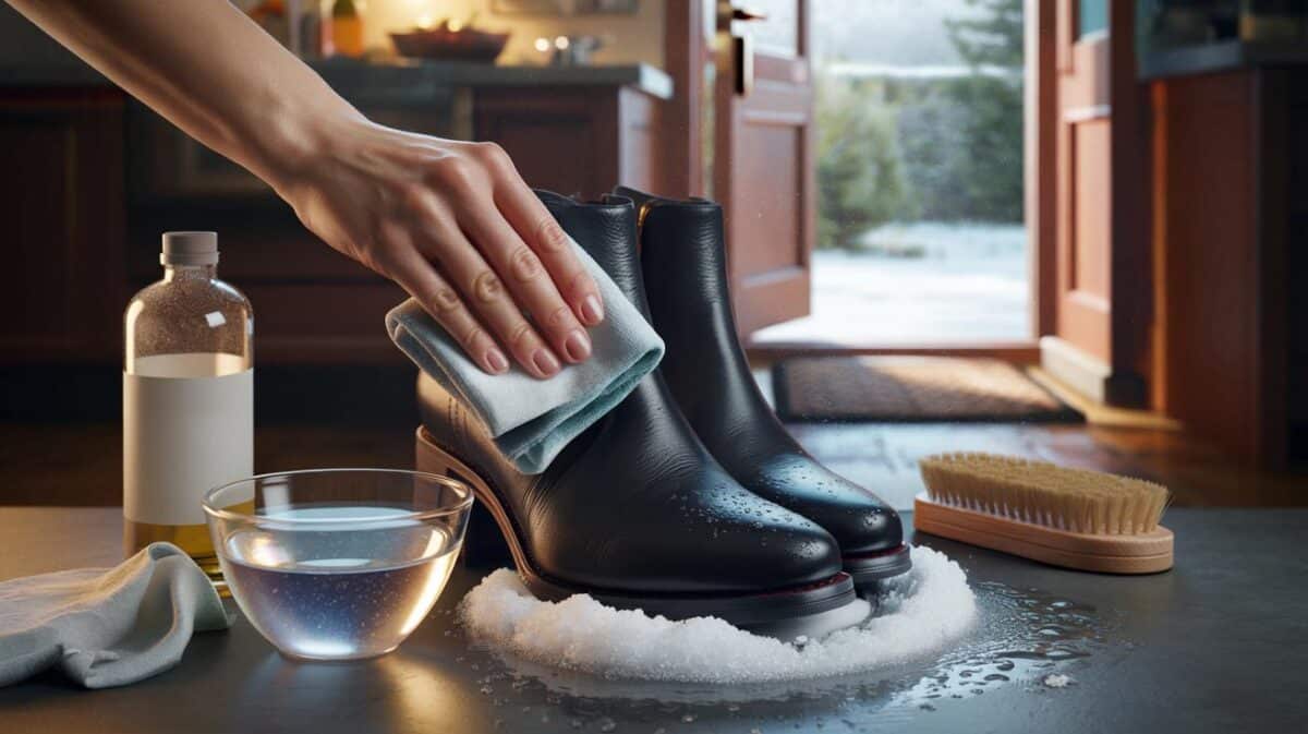 Salzränder an Schuhen? Das 50-Cent-Mittel aus der Küche entfernt sie sofort