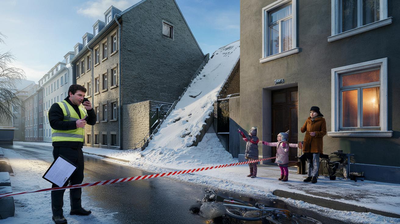 Schnee, der vom Dach Ihres Wohnhauses fällt: Zahlt der Hausverwalter oder alle Bewohner, wenn ein Passant getroffen wird?