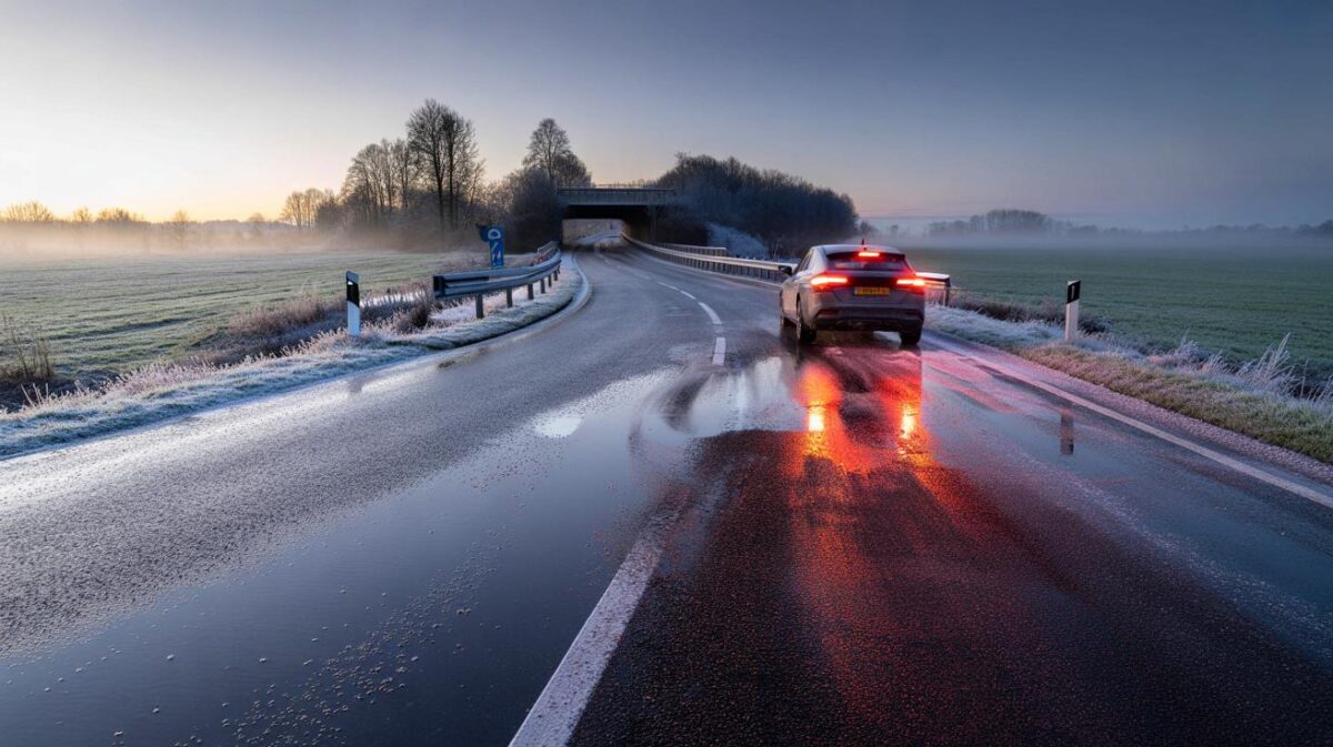 "Schwarzer Frost“ auf dem Asphalt: Wie man unsichtbares Eis rechtzeitig erkennt