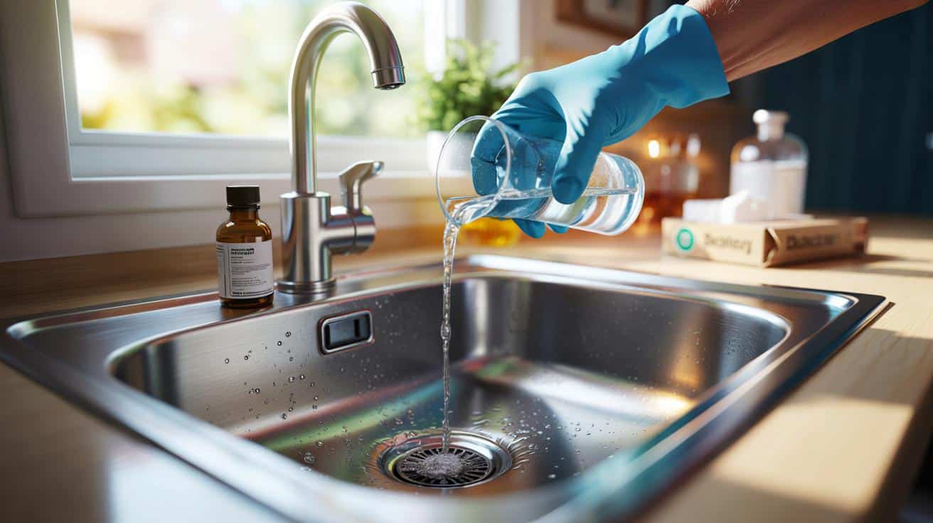 Weder Essig noch Backpulver. Gießen Sie ein halbes Glas davon hinein, und der Abfluss säubert sich von selbst.